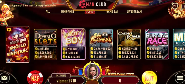 NSảnh ổ Hũ ManClub Thiên Đường Săn Jackpot Đẳng Cấp Với Tỷ Lệ Thắng Lớn Mỗi Ngày