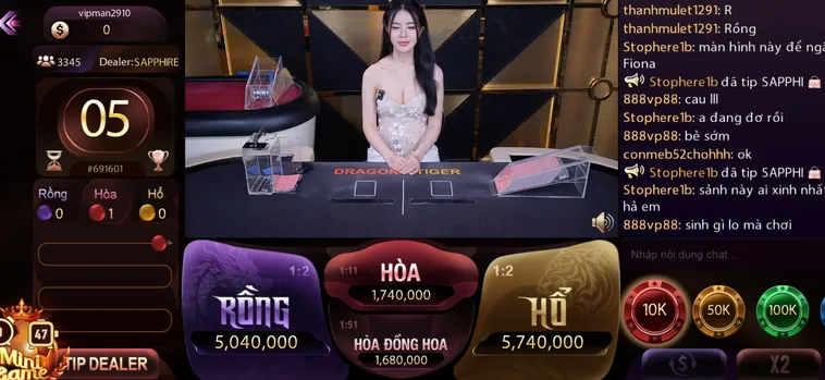 Bùng Nổ Cảm Xúc Tại Sảnh Rồng Hổ Livestream Tại ManClub Cùng Dealer Nóng Bỏng