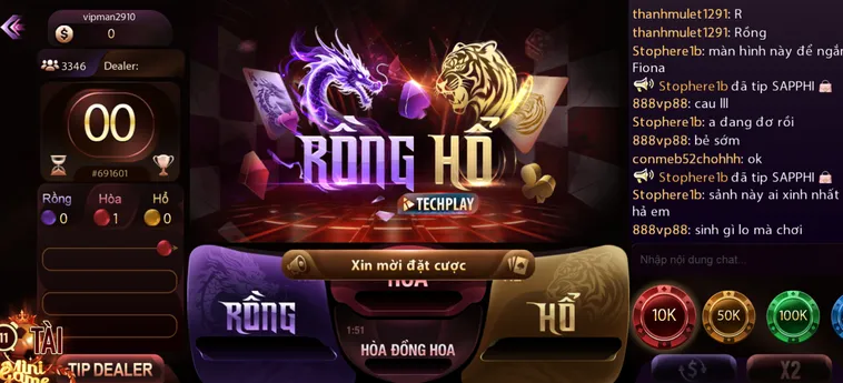 Bùng Nổ Cảm Xúc Tại Sảnh Rồng Hổ Livestream Tại ManClub Cùng Dealer Nóng Bỏng