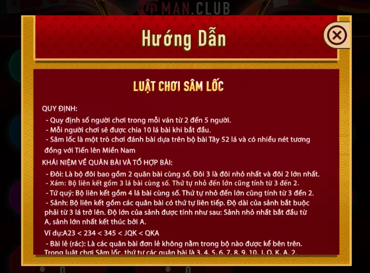 Sâm Lốc Solo Tại ManClub Đấu Trường Bài Tây Đỉnh Cao Dành Cho Các Cao Thủ